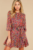Chasing This Black Multi Floral Print Dress