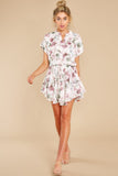 Short And Sweet White Floral Print Dress