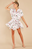 Short And Sweet White Floral Print Dress