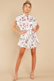Short And Sweet White Floral Print Dress
