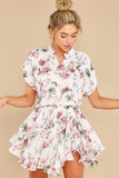 Short And Sweet White Floral Print Dress