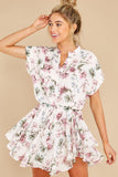Short And Sweet White Floral Print Dress