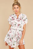 Short And Sweet White Floral Print Dress