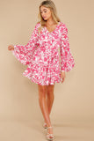 Hello Gorgeous Fuchsia Pink Floral Print Dress
