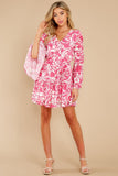 Hello Gorgeous Fuchsia Pink Floral Print Dress