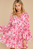 Hello Gorgeous Fuchsia Pink Floral Print Dress