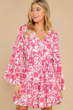 Hello Gorgeous Fuchsia Pink Floral Print Dress