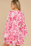Hello Gorgeous Fuchsia Pink Floral Print Dress