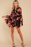 Smooth Mover Black Multi Floral Print Dress