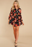 Smooth Mover Black Multi Floral Print Dress