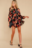 Smooth Mover Black Multi Floral Print Dress