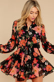Smooth Mover Black Multi Floral Print Dress