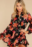 Smooth Mover Black Multi Floral Print Dress