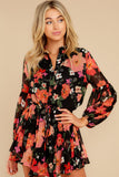Smooth Mover Black Multi Floral Print Dress