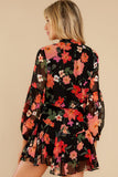 Smooth Mover Black Multi Floral Print Dress