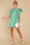 Luxury's Finest Green Floral Print Dress