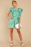 Luxury's Finest Green Floral Print Dress