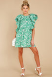 Luxury's Finest Green Floral Print Dress