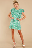 Luxury's Finest Green Floral Print Dress