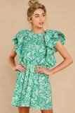 Luxury's Finest Green Floral Print Dress