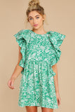 Luxury's Finest Green Floral Print Dress