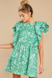 Luxury's Finest Green Floral Print Dress