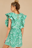 Luxury's Finest Green Floral Print Dress