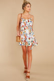 Afternoon Glow White Multi Floral Print Dress