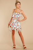 Afternoon Glow White Multi Floral Print Dress