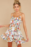 Afternoon Glow White Multi Floral Print Dress