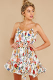 Afternoon Glow White Multi Floral Print Dress
