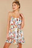 Afternoon Glow White Multi Floral Print Dress