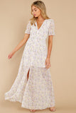 Work Of Art White Floral Print Maxi Dress