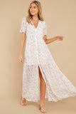 Work Of Art White Floral Print Maxi Dress