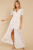 Work Of Art White Floral Print Maxi Dress