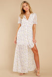 Work Of Art White Floral Print Maxi Dress