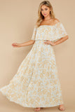 Undeniable Charm Light Mint Floral Print Maxi Dress