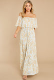Undeniable Charm Light Mint Floral Print Maxi Dress