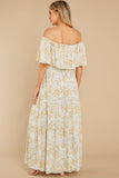 Undeniable Charm Light Mint Floral Print Maxi Dress