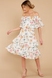 In My Dreams Ivory Floral Print Midi Dress