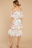 In My Dreams Ivory Floral Print Midi Dress