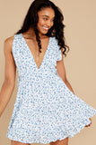 Be That Feeling Blue Floral Print Dress