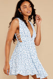 Be That Feeling Blue Floral Print Dress
