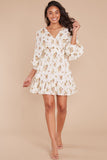 Catching Hope Ivory Floral Print Dress