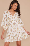 Catching Hope Ivory Floral Print Dress