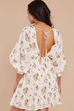 Catching Hope Ivory Floral Print Dress