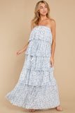 Keep It Up Blue Floral Print Maxi Dress