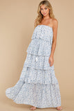 Keep It Up Blue Floral Print Maxi Dress