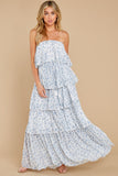 Keep It Up Blue Floral Print Maxi Dress