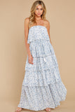 Keep It Up Blue Floral Print Maxi Dress